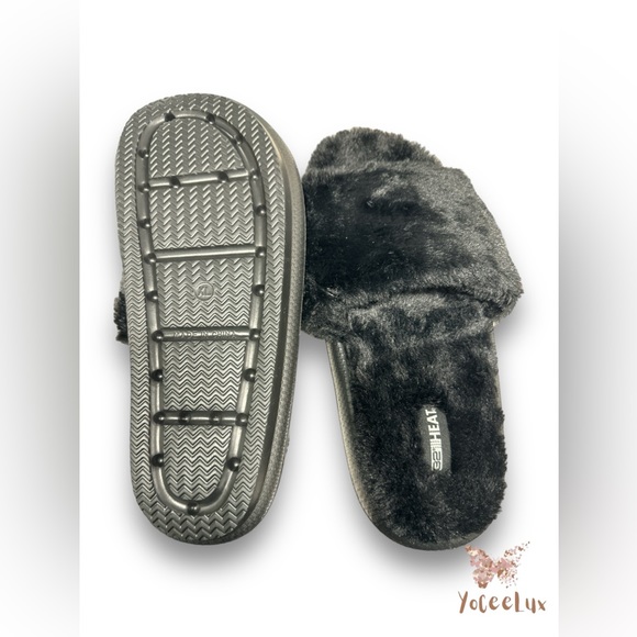 NWT 32 Degree Heat plush cushion slides. Men’s black size XL 11-12 - Picture 4 of 4